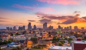 Sunset over the New Orleans skyline